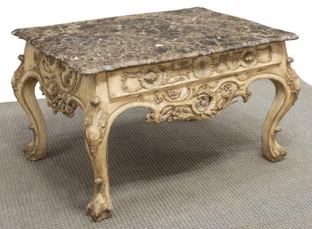 LOUIS XV STYLE MARBLE-TOP CARVED
