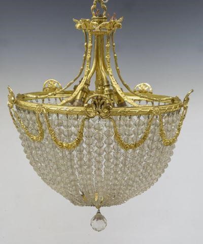 FRENCH GILT METAL CRYSTAL DOME 3c2210