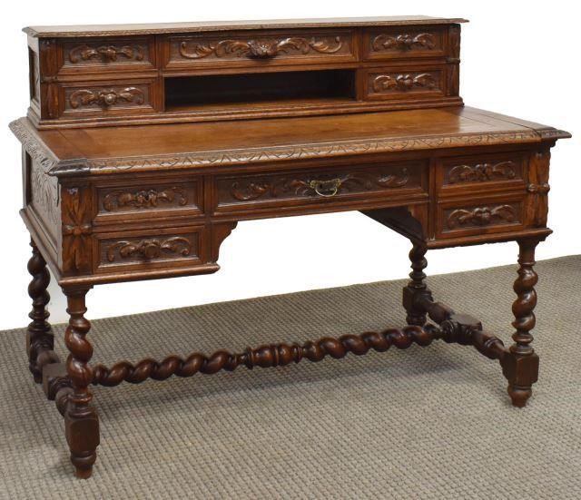 FRENCH HENRI II STYLE CARVED OAK 3c2242