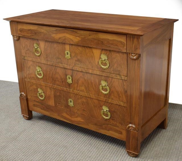 FRENCH EMPIRE STYLE FIGURED WALNUT