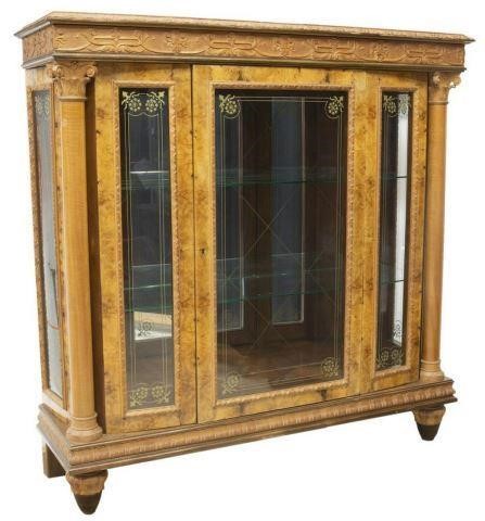 ITALIAN EMPIRE STYLE BURLWOOD BOOKCASE 3c2259