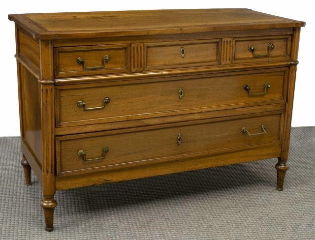 FRENCH LOUIS XVI STYLE WALNUT COMMODEFrench