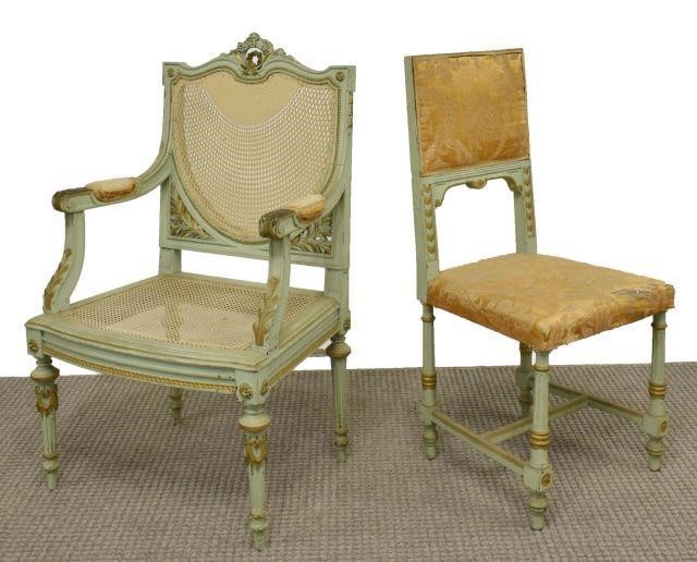 (2) FRENCH LOUIS XVI STYLE FAUTEUIL
