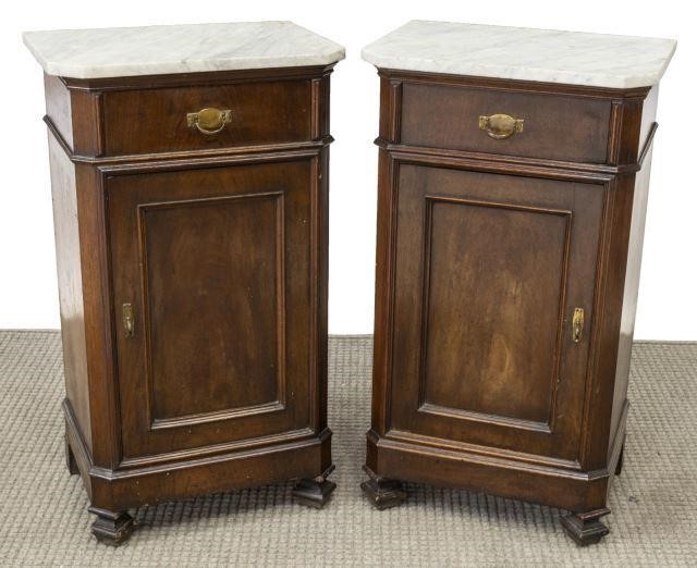  2 LOUIS PHILIPPE MARBLE TOP BEDSIDE 3c2276