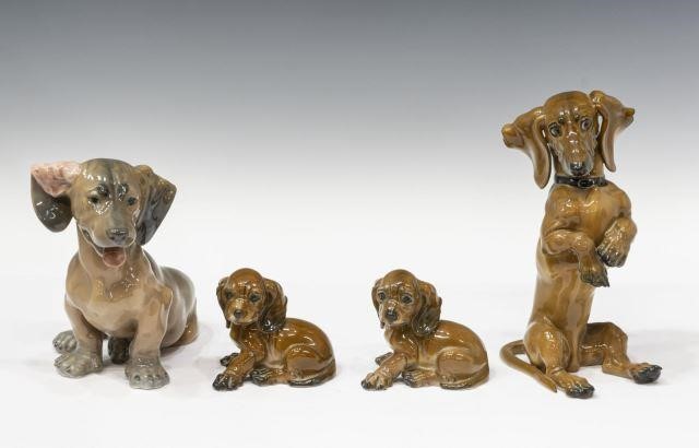  4 PORCELAIN DACHSHUNDS ROSENTHAL  3c2293