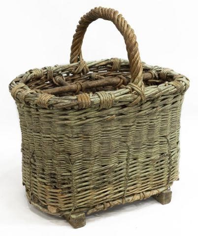 FRENCH WICKER SIX WINE BOTTLE HOLDER 3c22d0