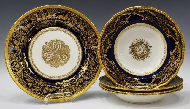 (5) ENGLISH ROYAL DOULTON GILT