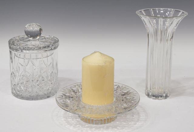 (3) WATERFORD & BLOCK CUT CRYSTAL