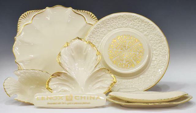 (7) LENOX PARCEL GILT PORCELAIN