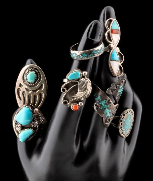 ZUNI AND NAVAJO STERLING SILVER