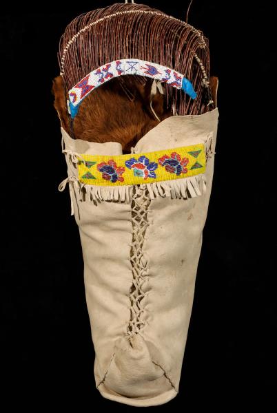 A TANNED HIDE AND BEADWORK UTE