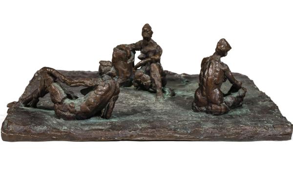 HOMAGE TO HENRY MOORE BRONZE SIGNED 3c2382