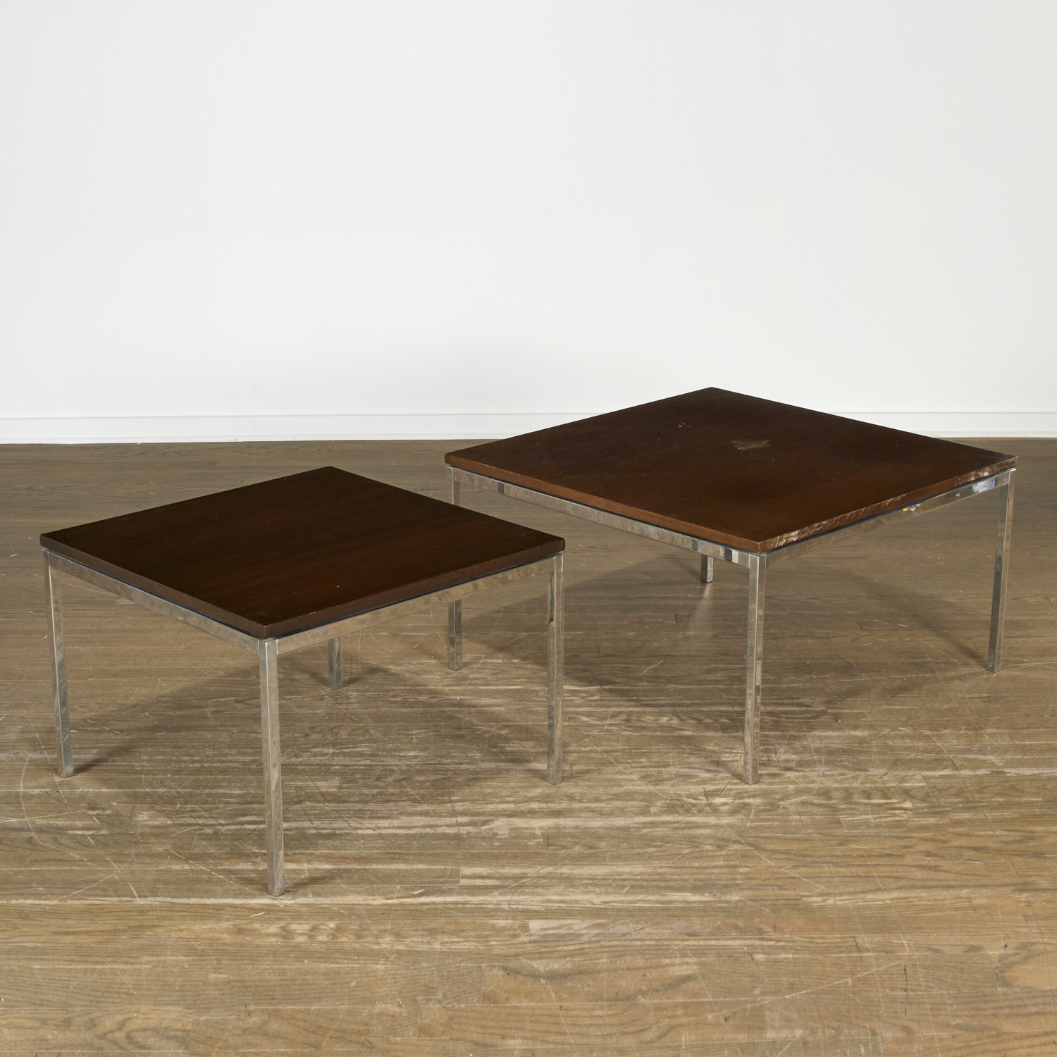 FLORENCE KNOLL, (2) ROSEWOOD, CHROME