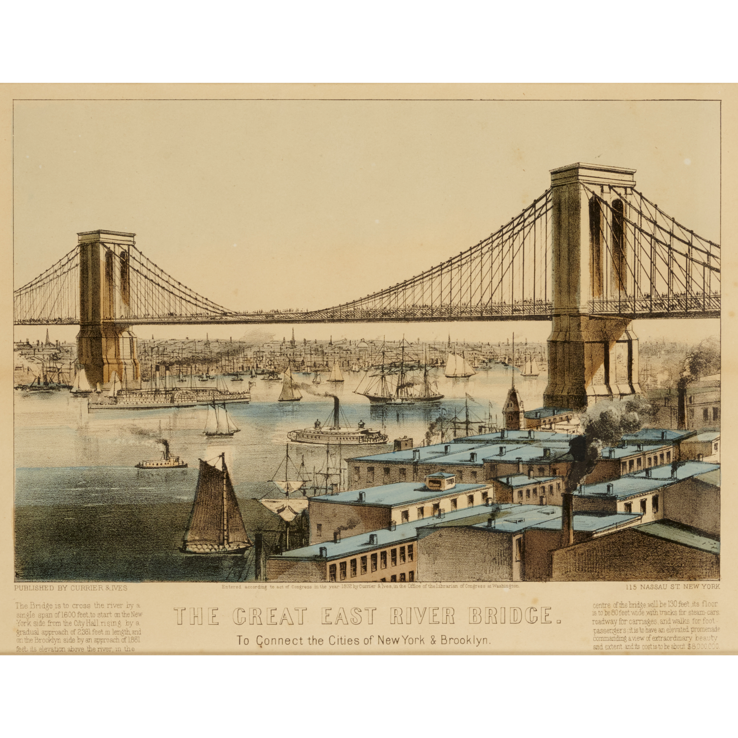 CURRIER & IVES, HAND-COLORED LITHOGRAPH,
