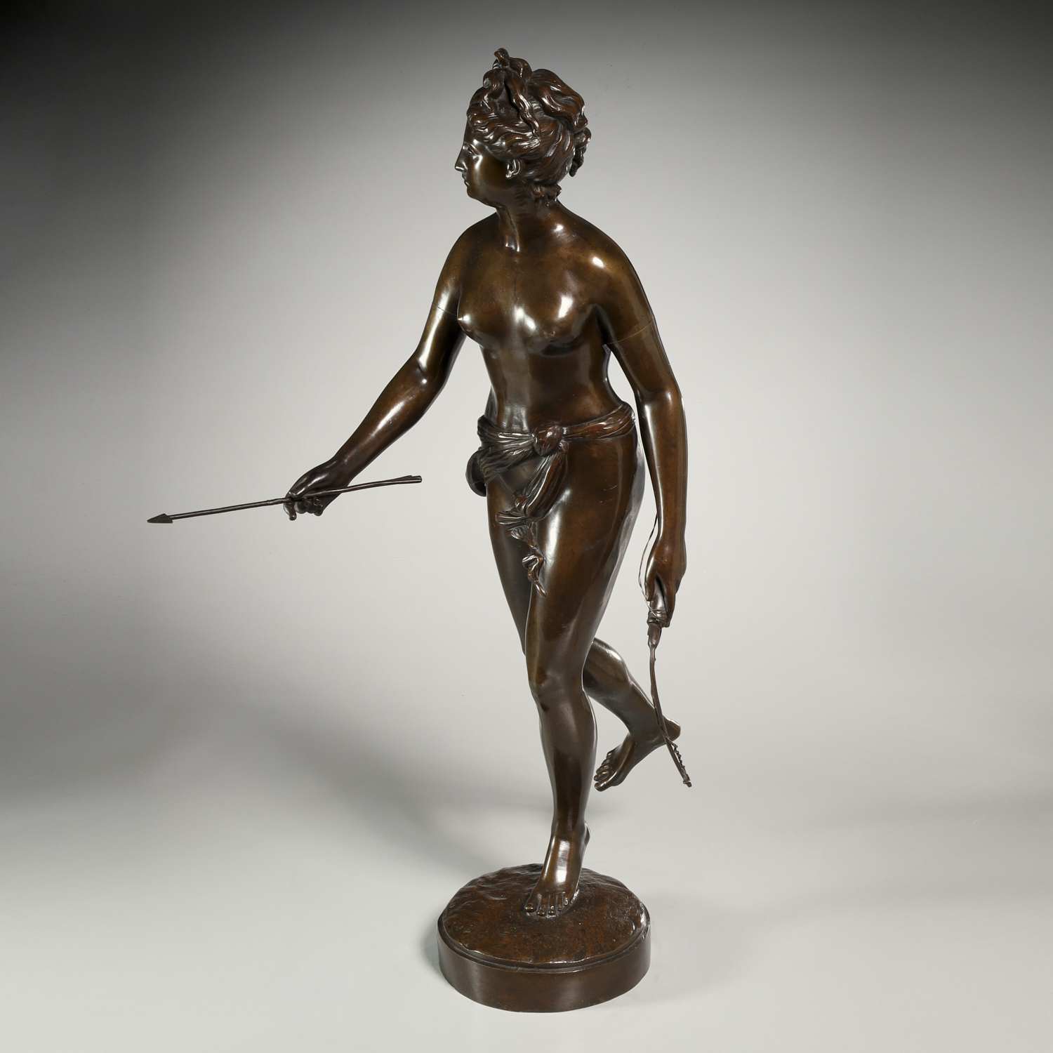 HOUDON (AFTER), LARGE PATINATED