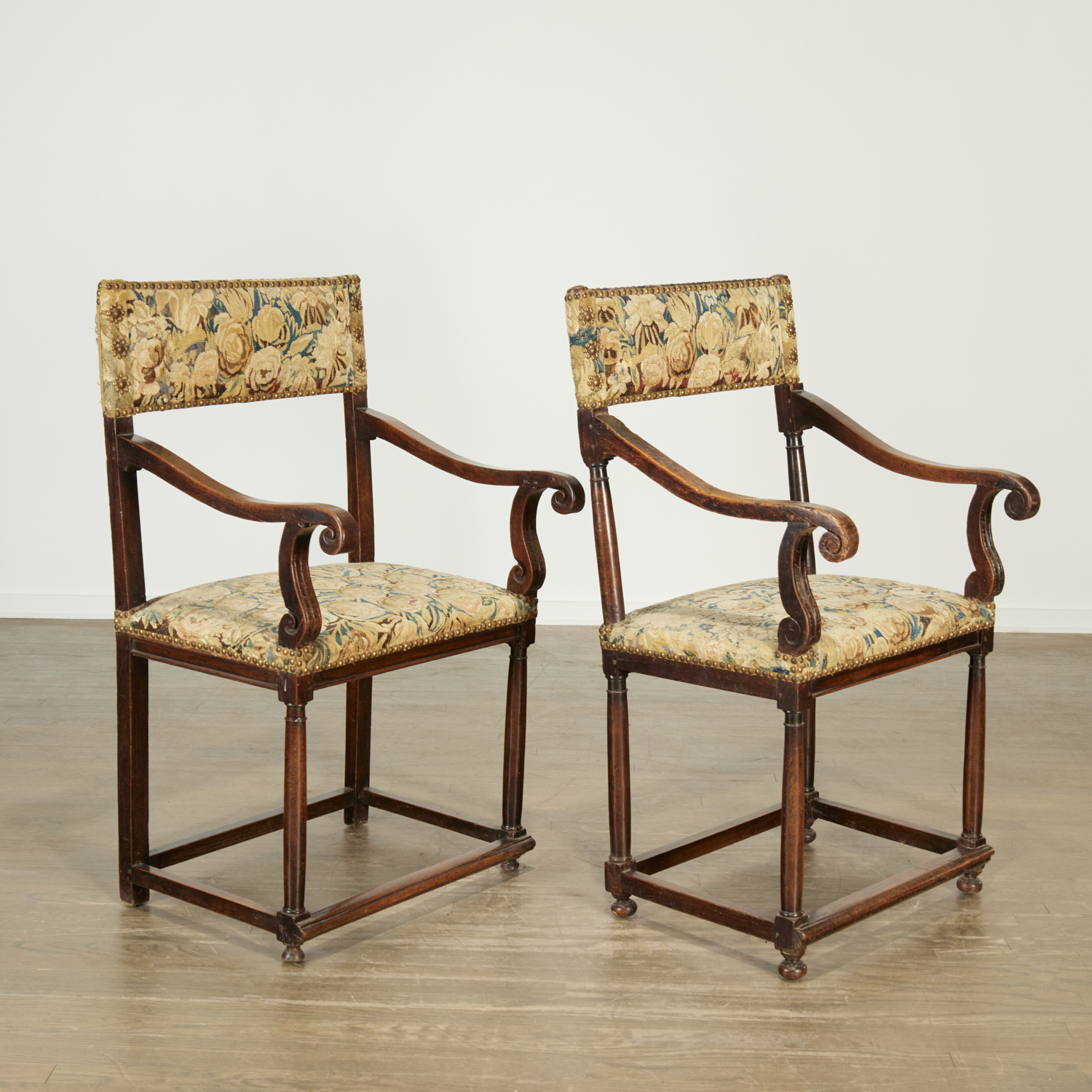 PAIR HENRY II TAPESTRY ARMCHAIRS 3c2671