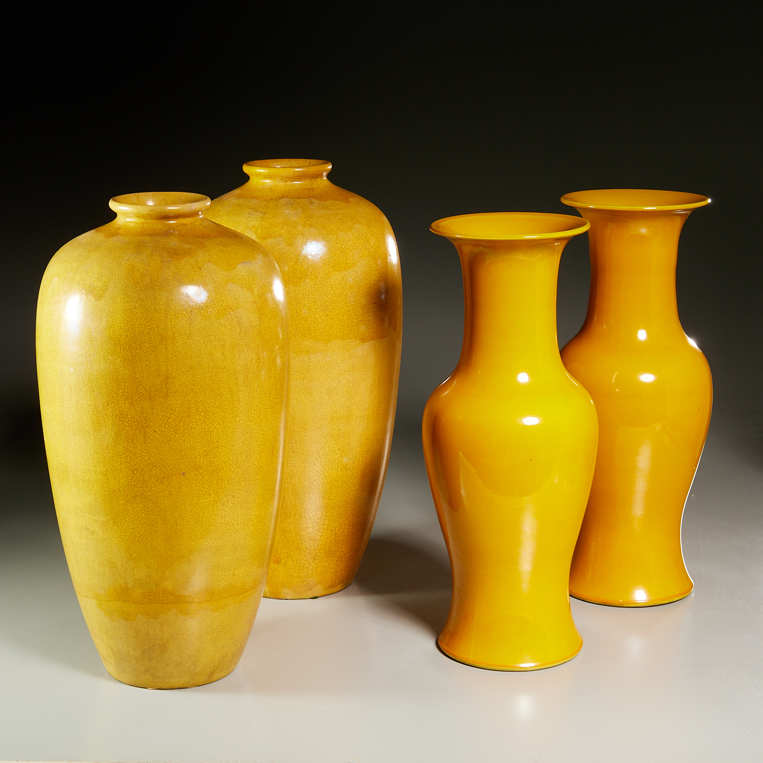  2 PAIRS MONOCHROME YELLOW GLAZE 3c26fc