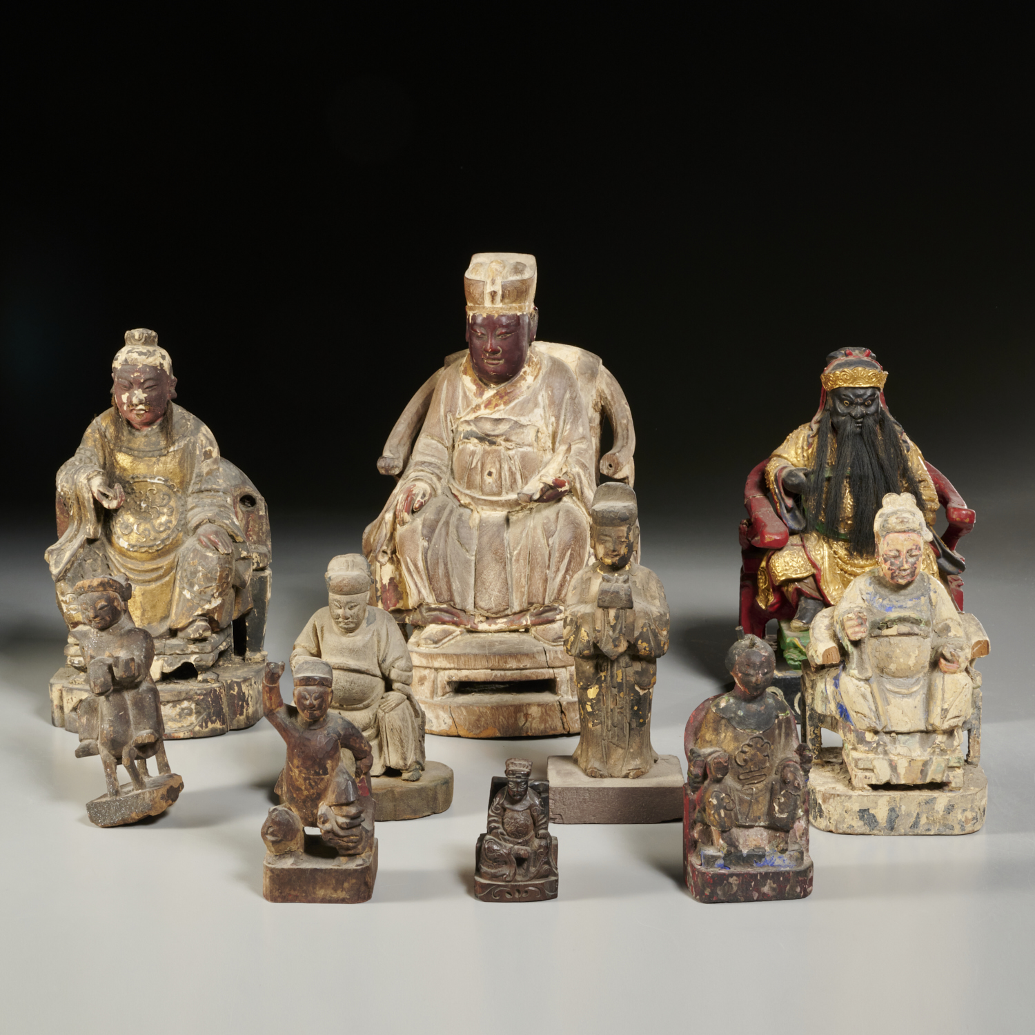 COLLECTION CHINESE CARVED WOOD