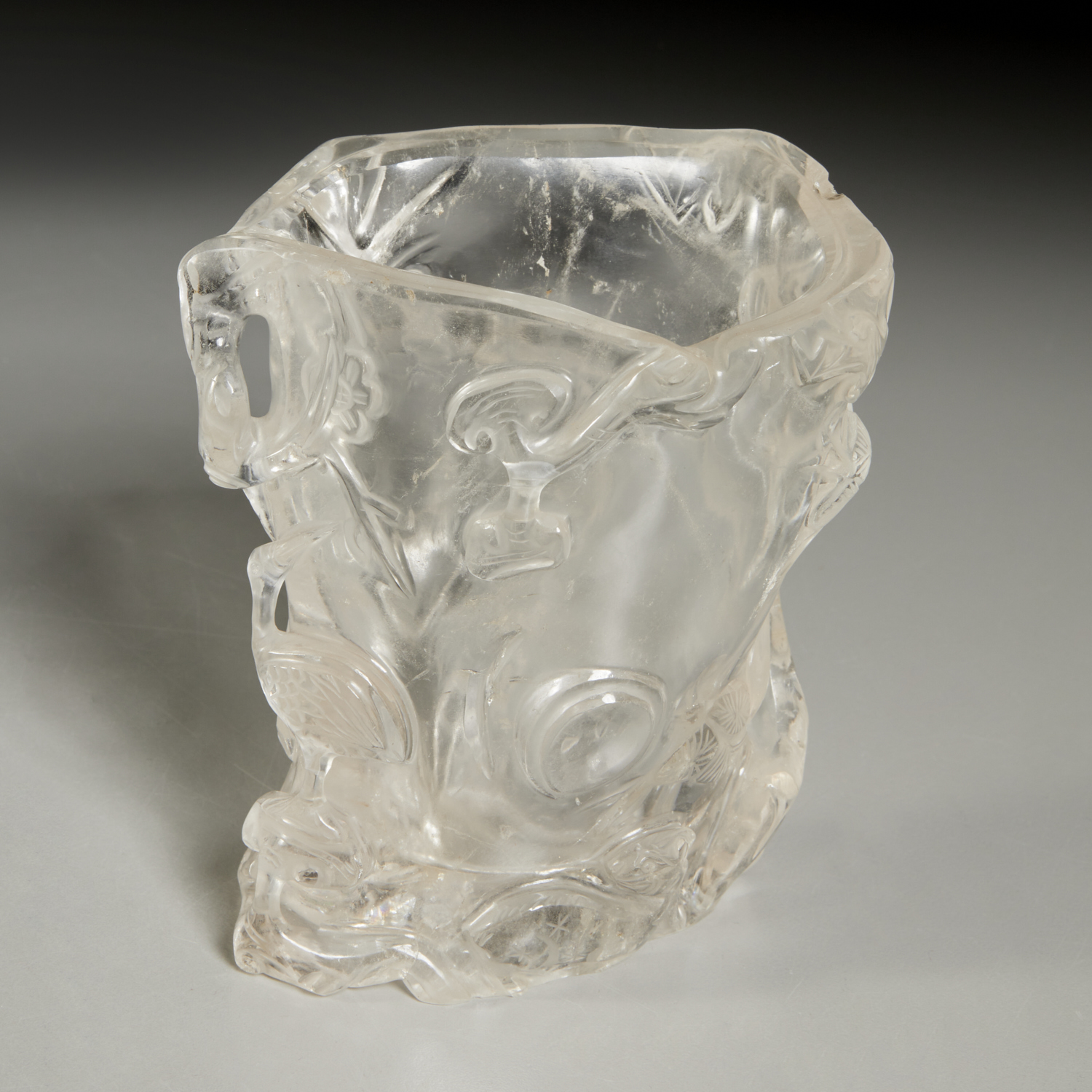 CHINESE CARVED ROCK CRYSTAL BRUSH