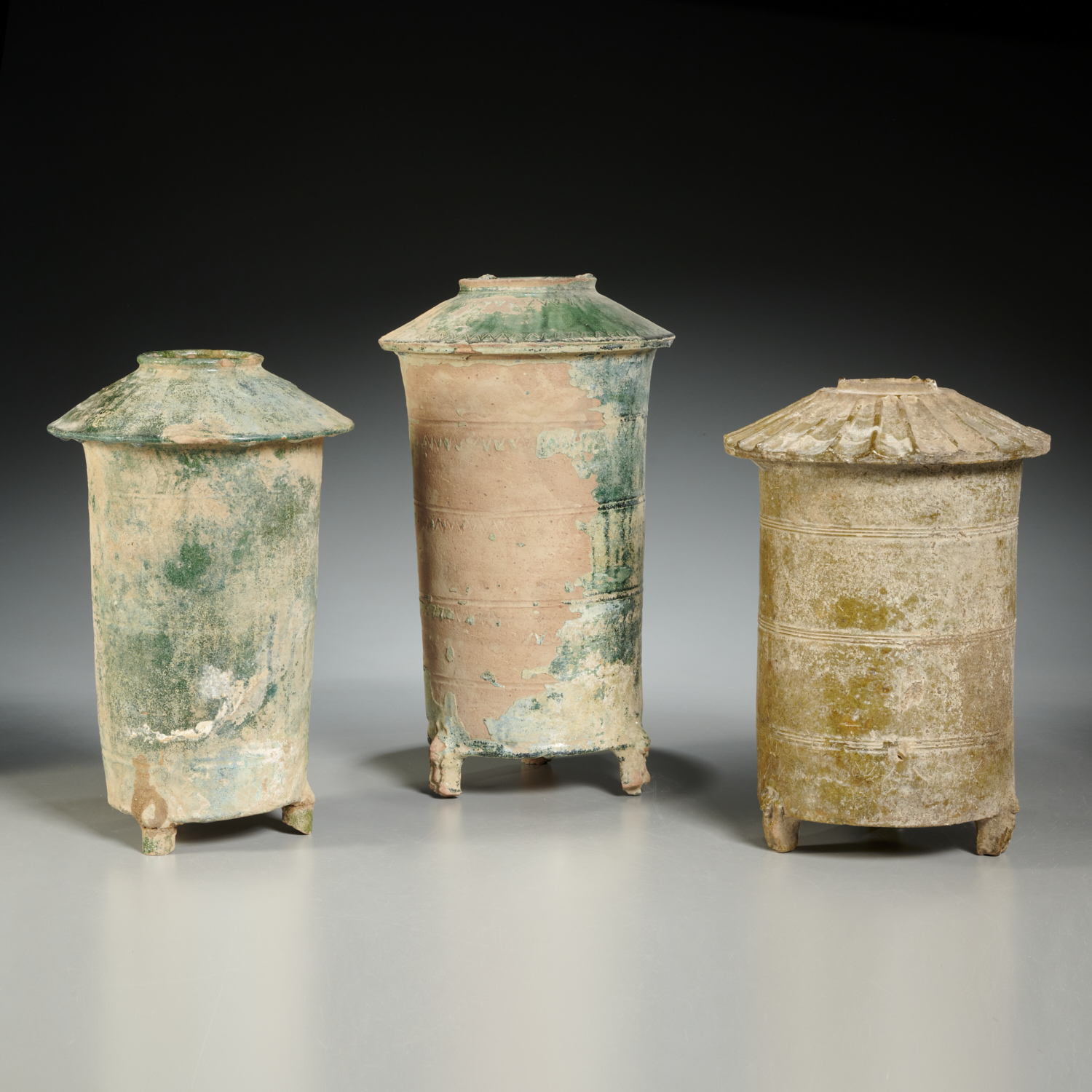 (3) EARLY CHINESE GREEN GLAZED