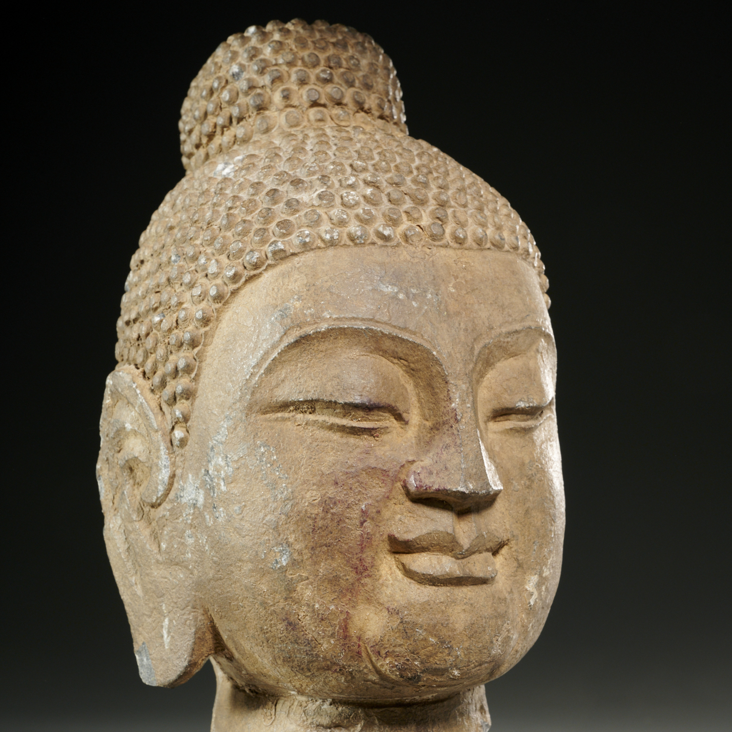 SOUTHEAST ASIAN CARVED STONE BUDDHA