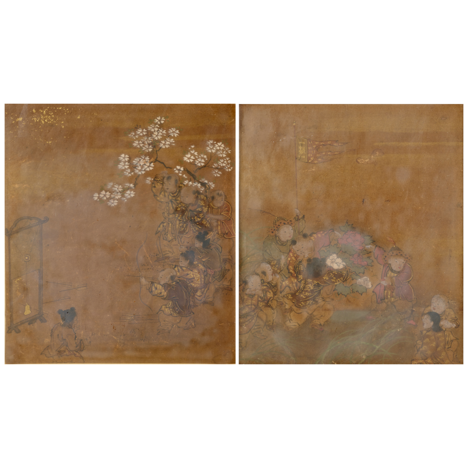 JAPANESE SCHOOL, (2) PAINTINGS