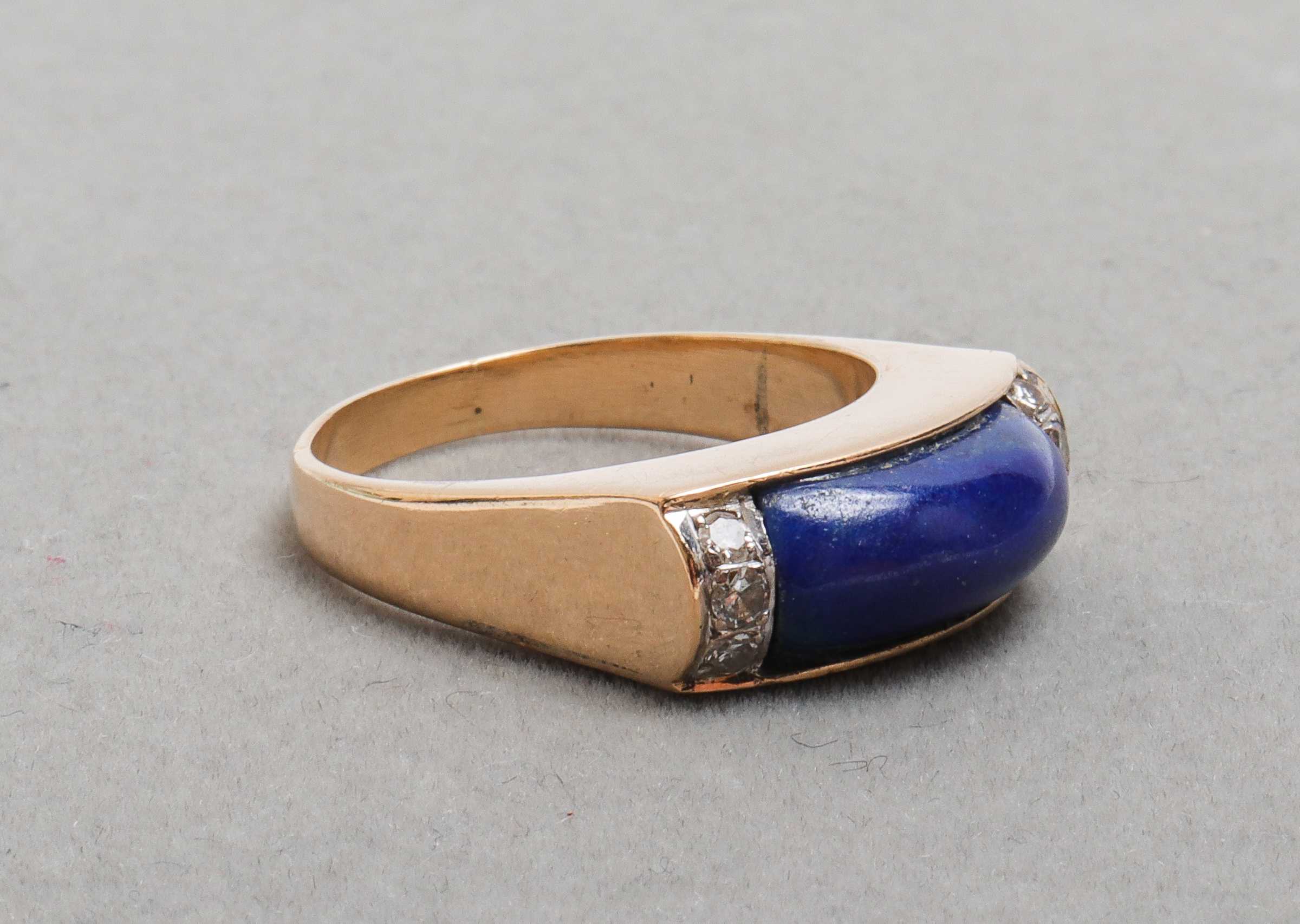 VINTAGE 14K YELLOW GOLD LAPIS  3c2886