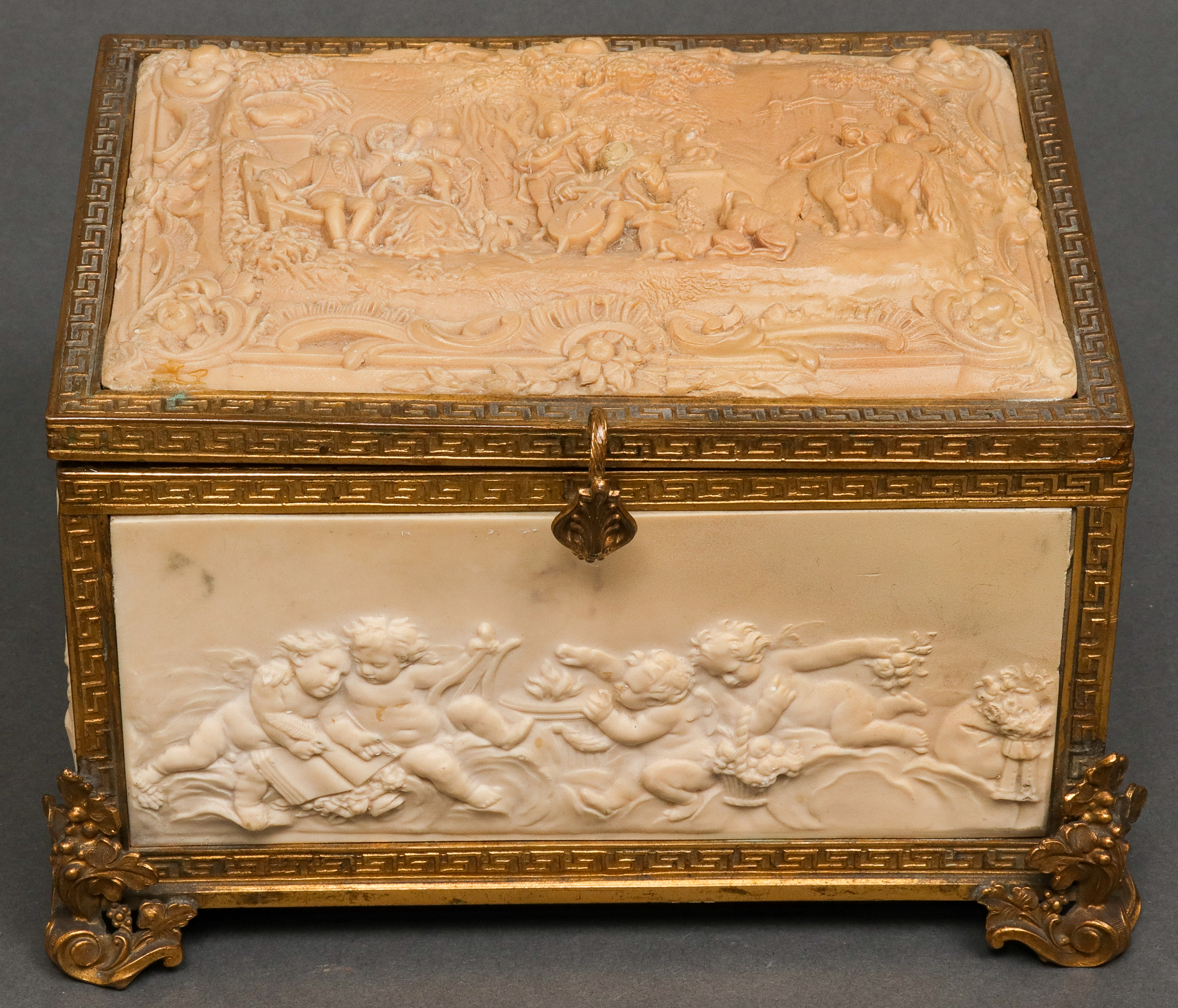 BRONZE AND RESIN RELIEF DECORATED 3c2921