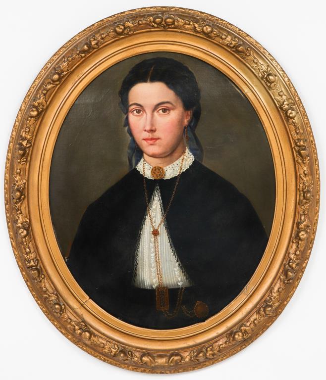 BELGIAN PORTRAIT OF A WOMAN OIL 3c2997