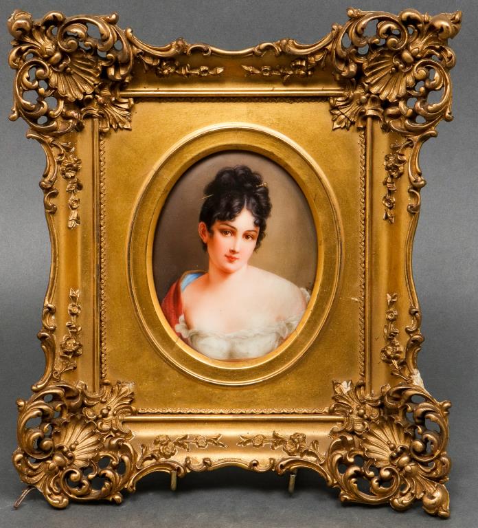 GERMAN PORCELAIN "RECAMIER" PORTRAIT