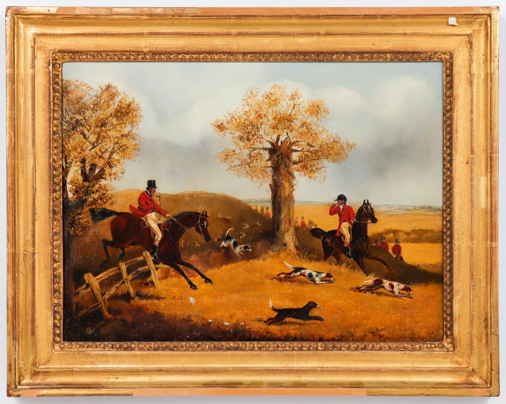 19TH C. ENGLISH HUNT SCENE "COME