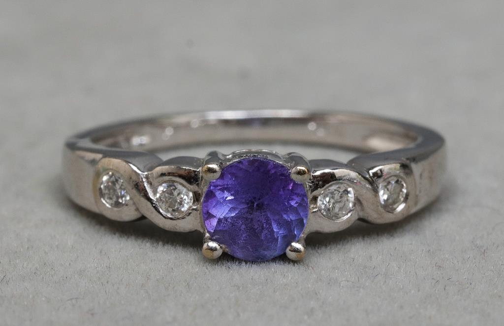 14K WHITE GOLD TANZANITE DIAMOND 3c29af