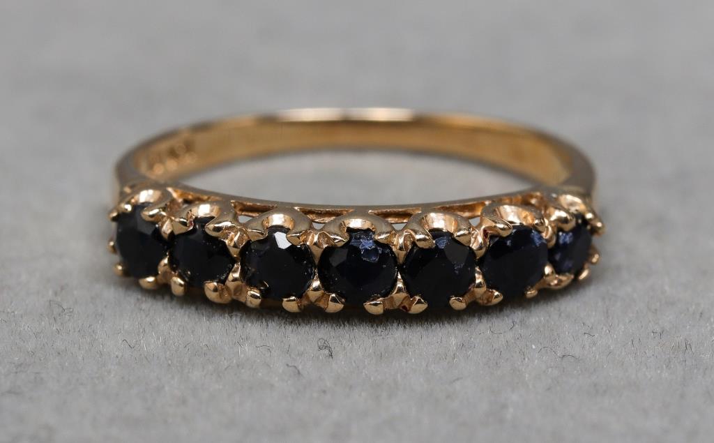 10K YELLOW GOLD BLUE SAPPHIRE 3c29b1