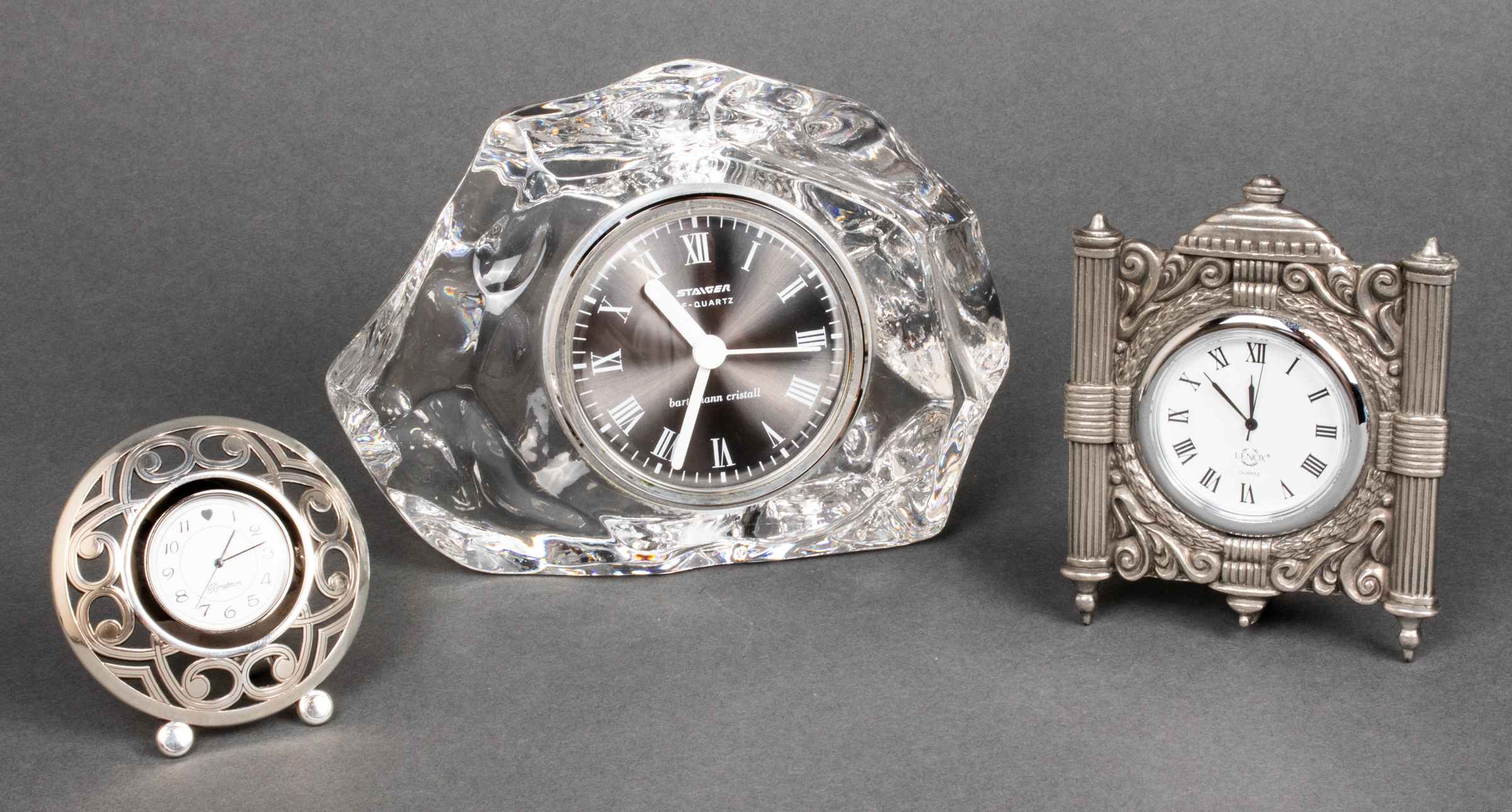 CRYSTAL METAL TABLE CLOCKS INCL  3c2a40