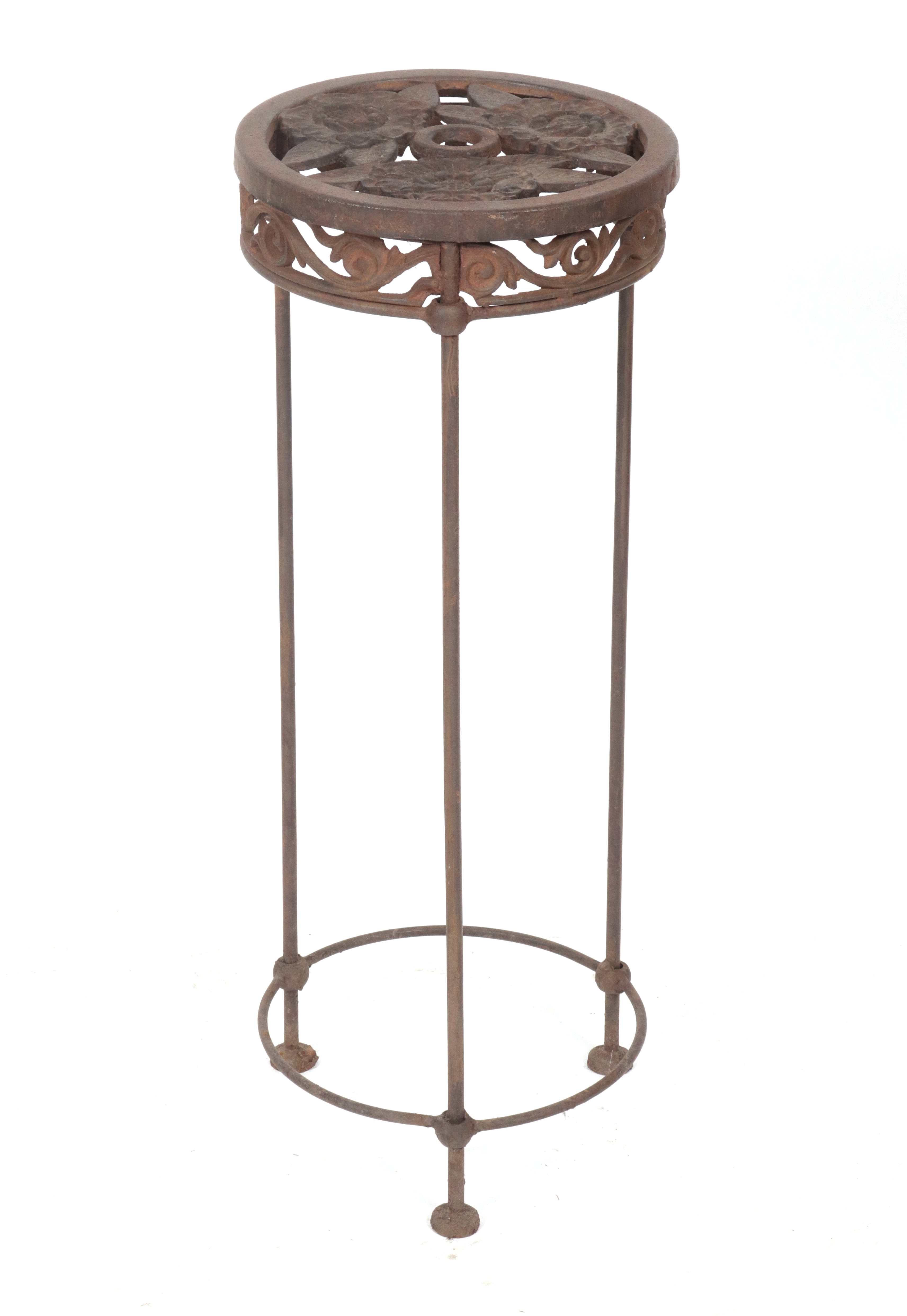 FLORAL CAST IRON JARDINIERE STAND