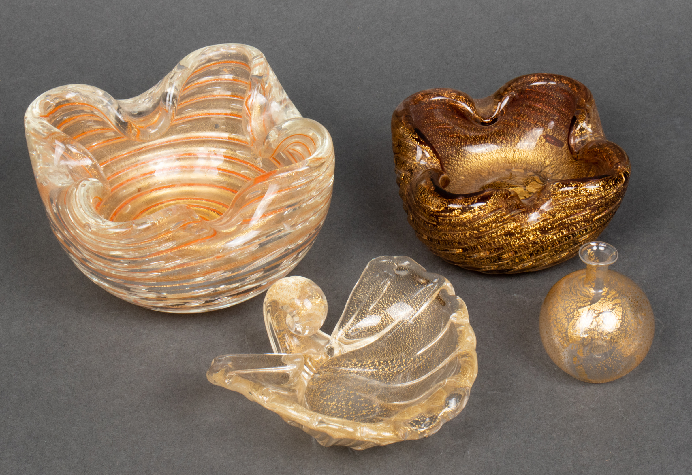 ORGANIC FORM GOLD MURANO GLASS 3c2ab5