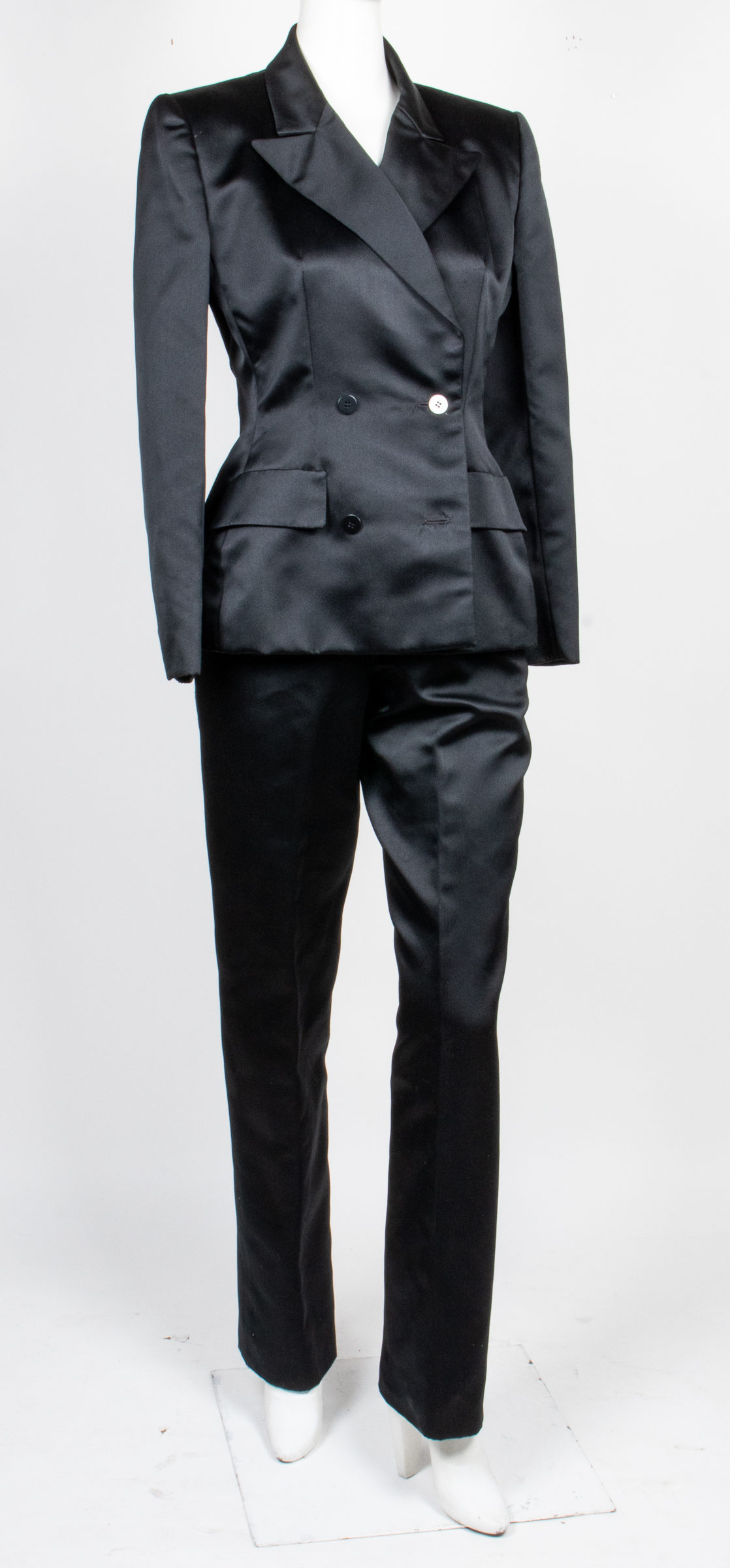 BILL BLASS SATIN TUXEDO PANTSUIT