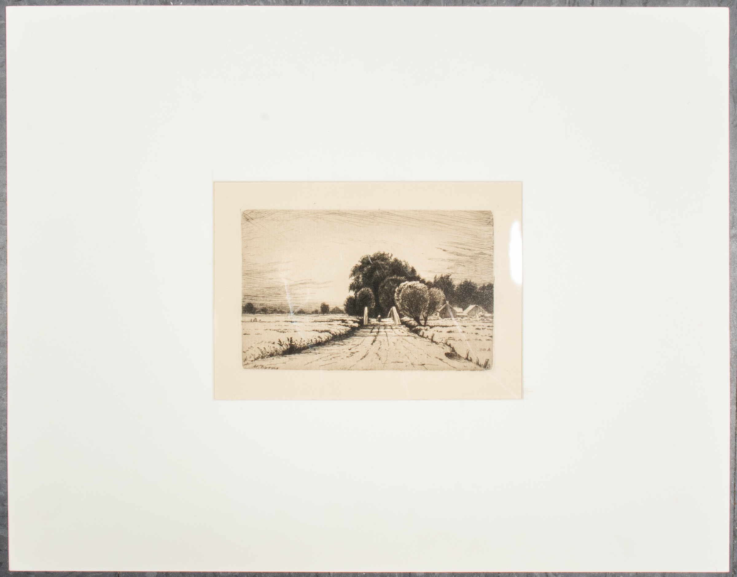 HENRY FARRER "SUNSET" ETCHING ON