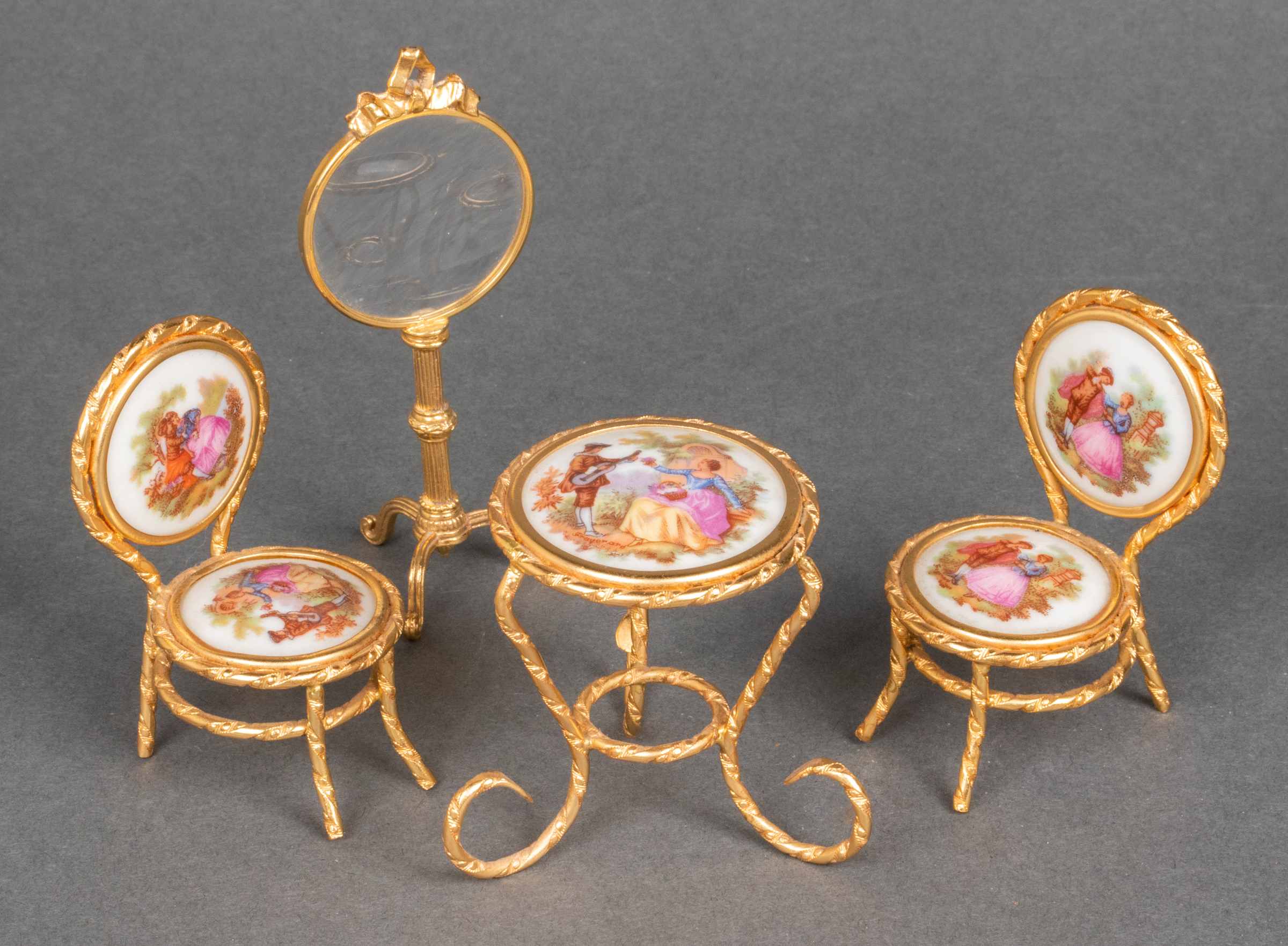 LIMOGES PORCELAIN MINIATURE FURNITURE 3c2b51