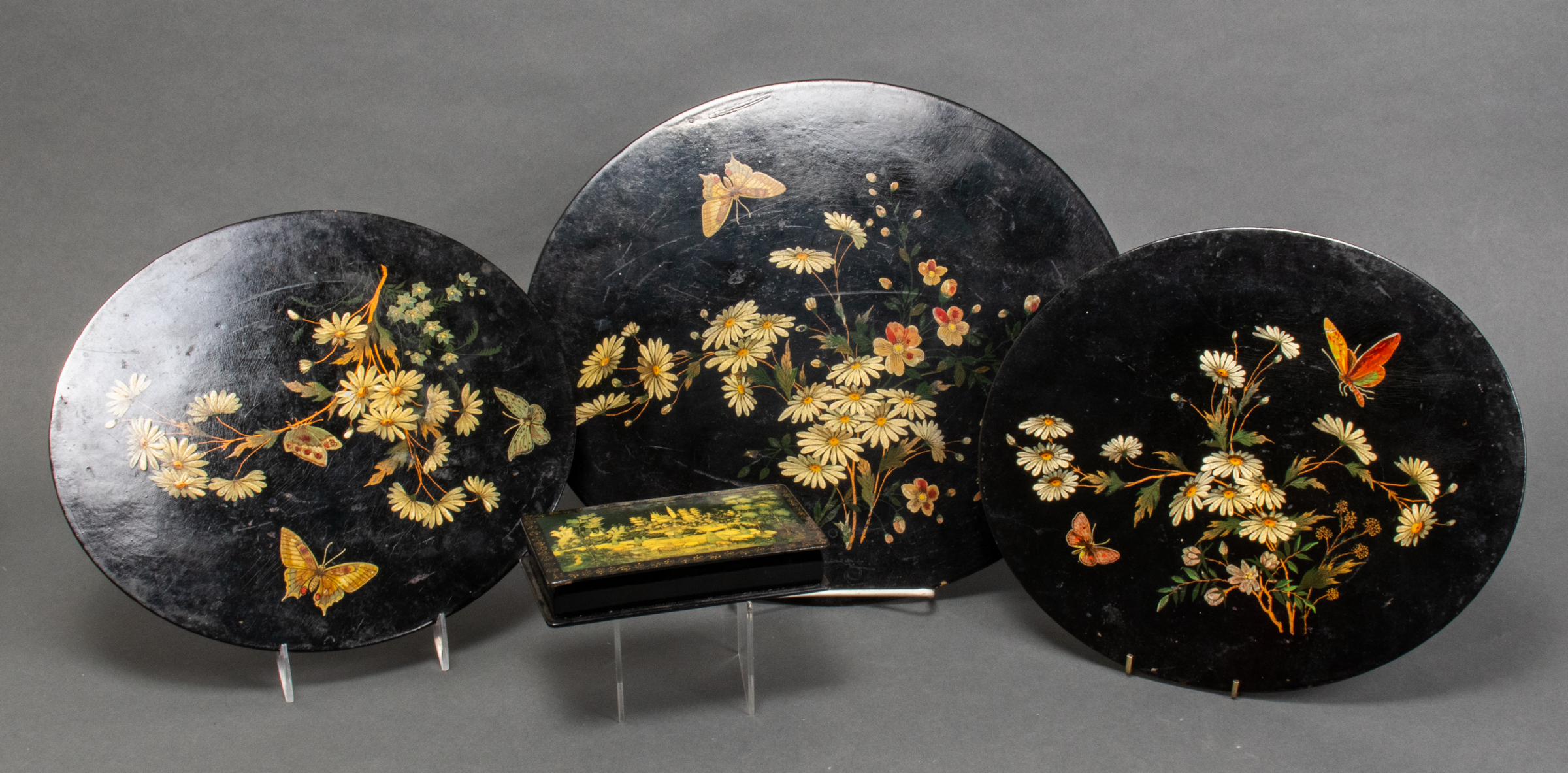 VICTORIAN MANNER PAINTED LACQUER
