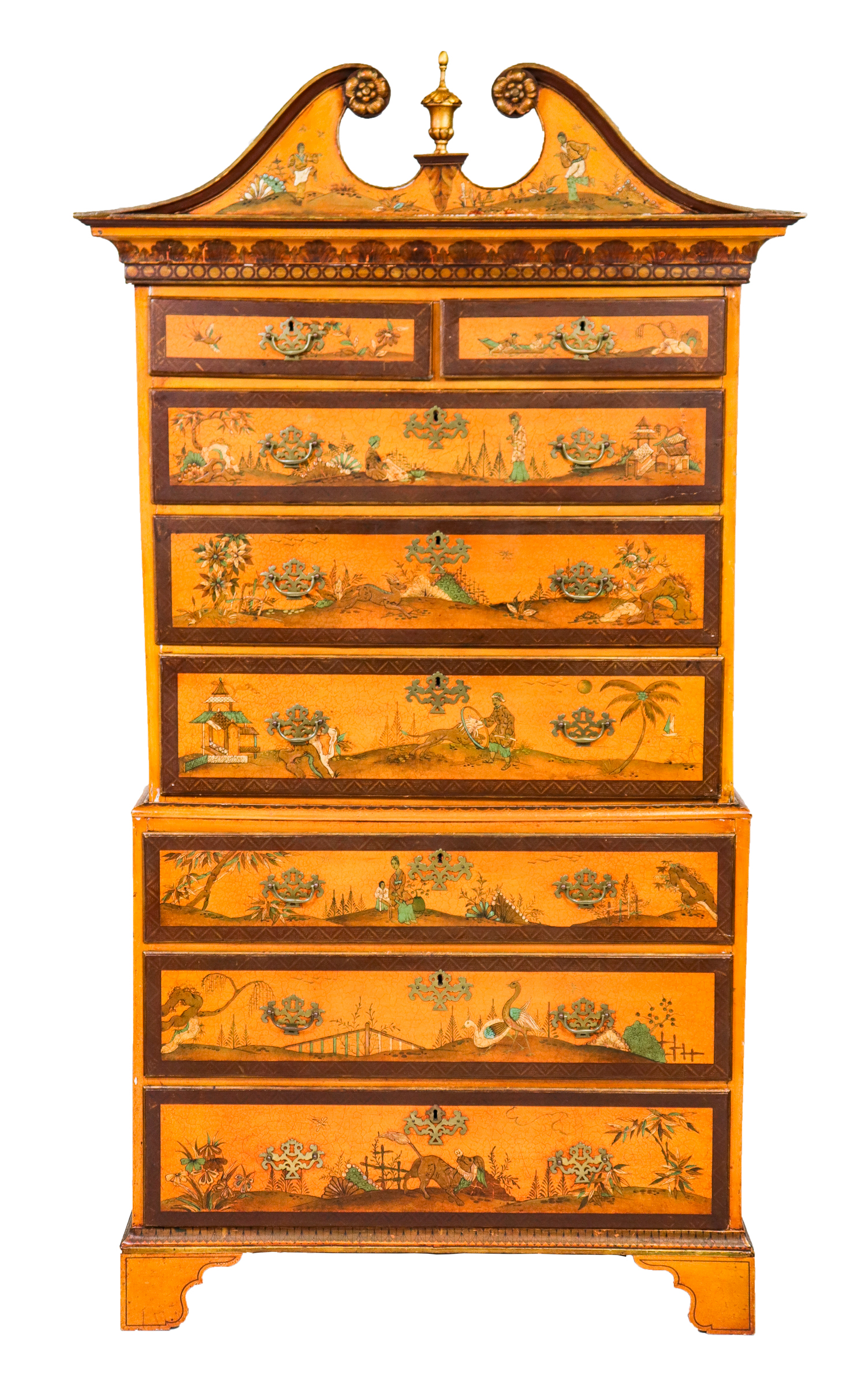 GEORGE III STYLE CHINOISERIE PAINTED