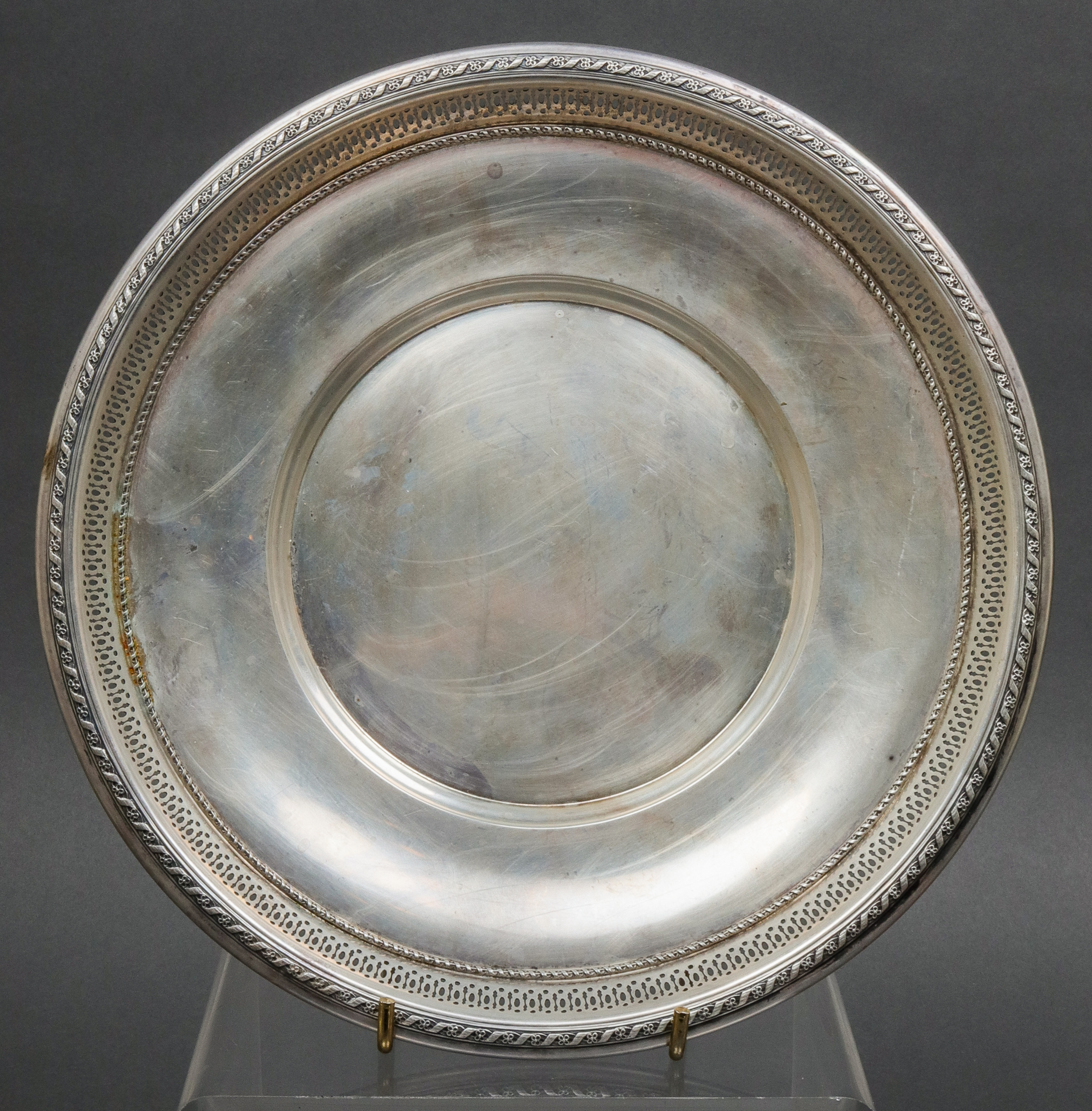 GORHAM STERLING SILVER PLATE WITH PIERCED