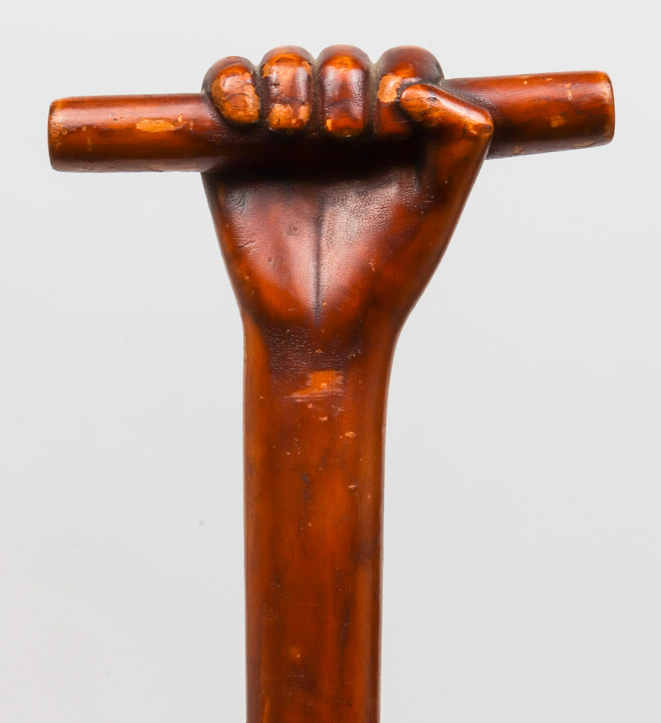 19TH C. WOOD FIST & BAR WALKING