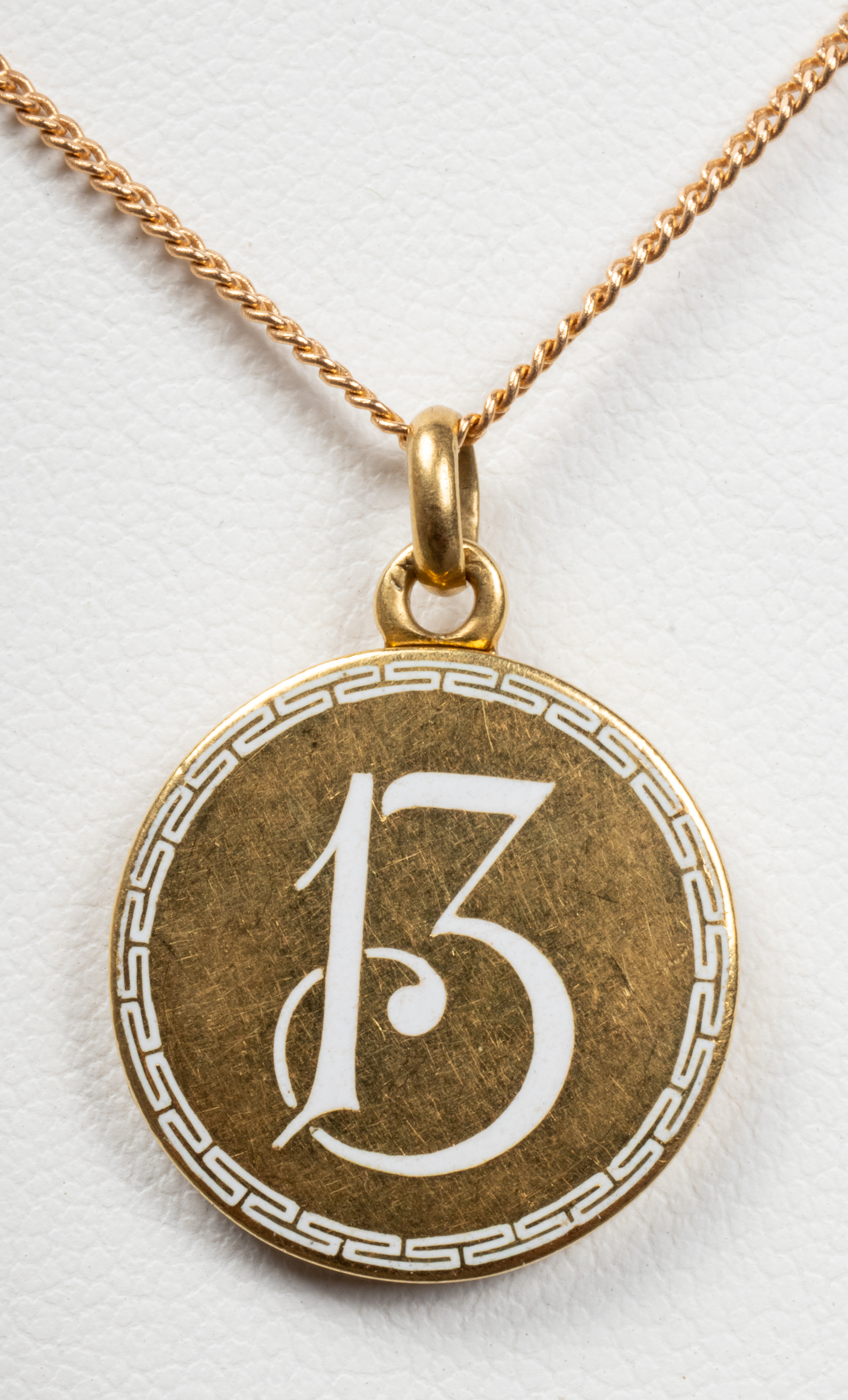 VINTAGE 18K & 14K #13 LOCKET PENDANT