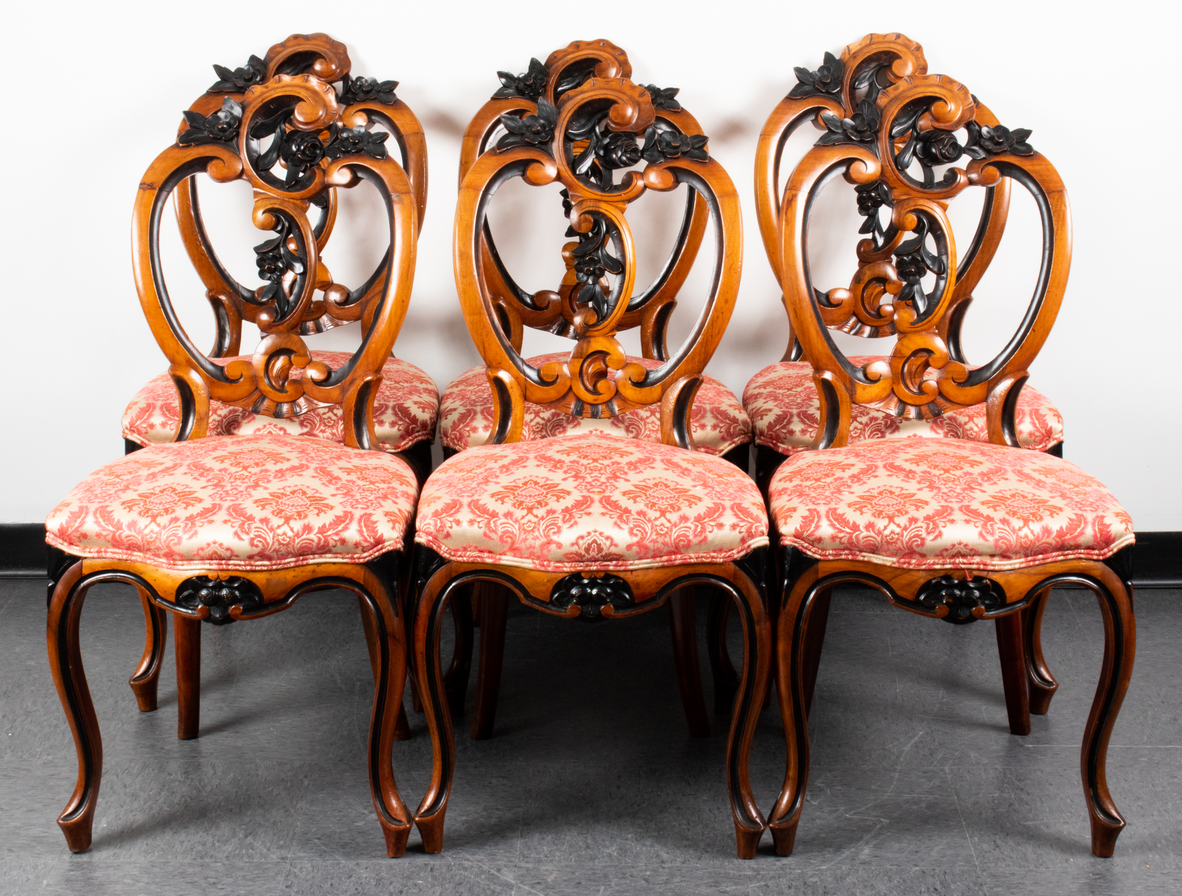 ROCOCO STYLE CARVED DINING CHAIRS,