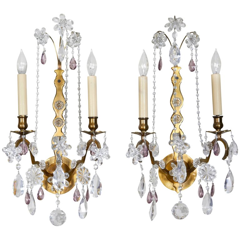 NEOCLASSICAL STYLE SCONCES W CRYSTAL 3c2d1d
