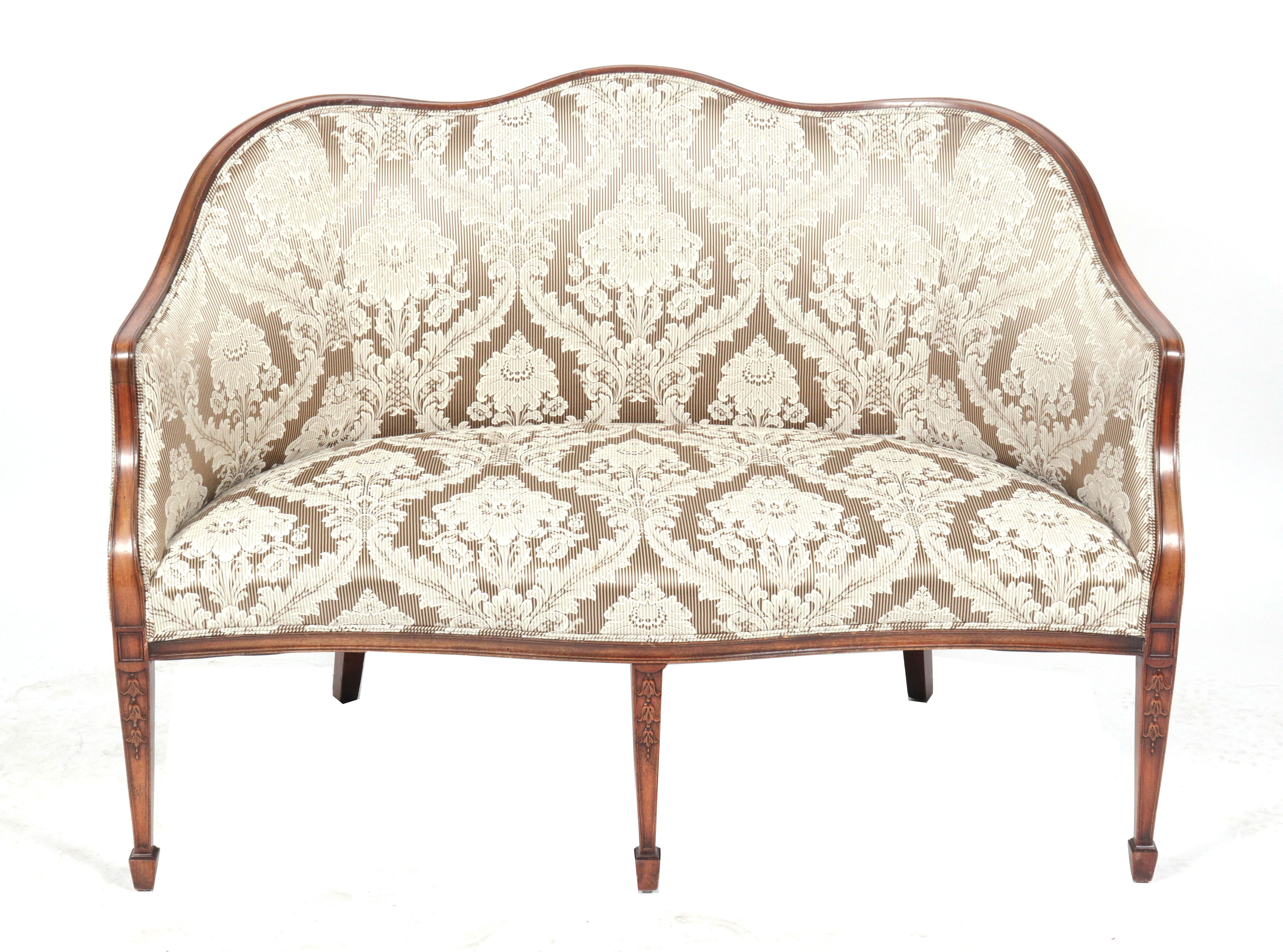 LOUIS XVI MANNER UPHOLSTERED SETTEE 3c2d7f