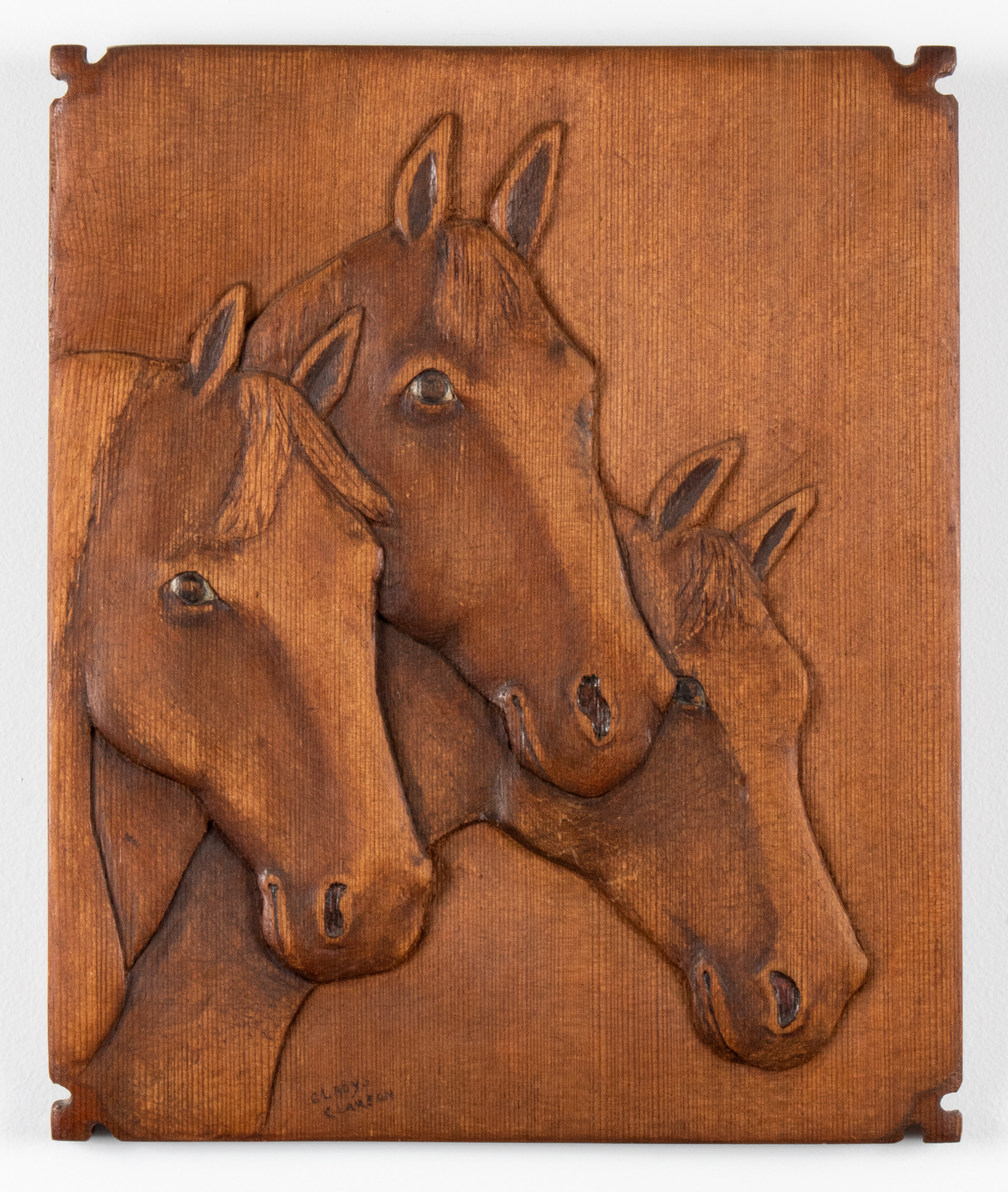 GLADYS CLAUSON "HORSES" FOLK ART