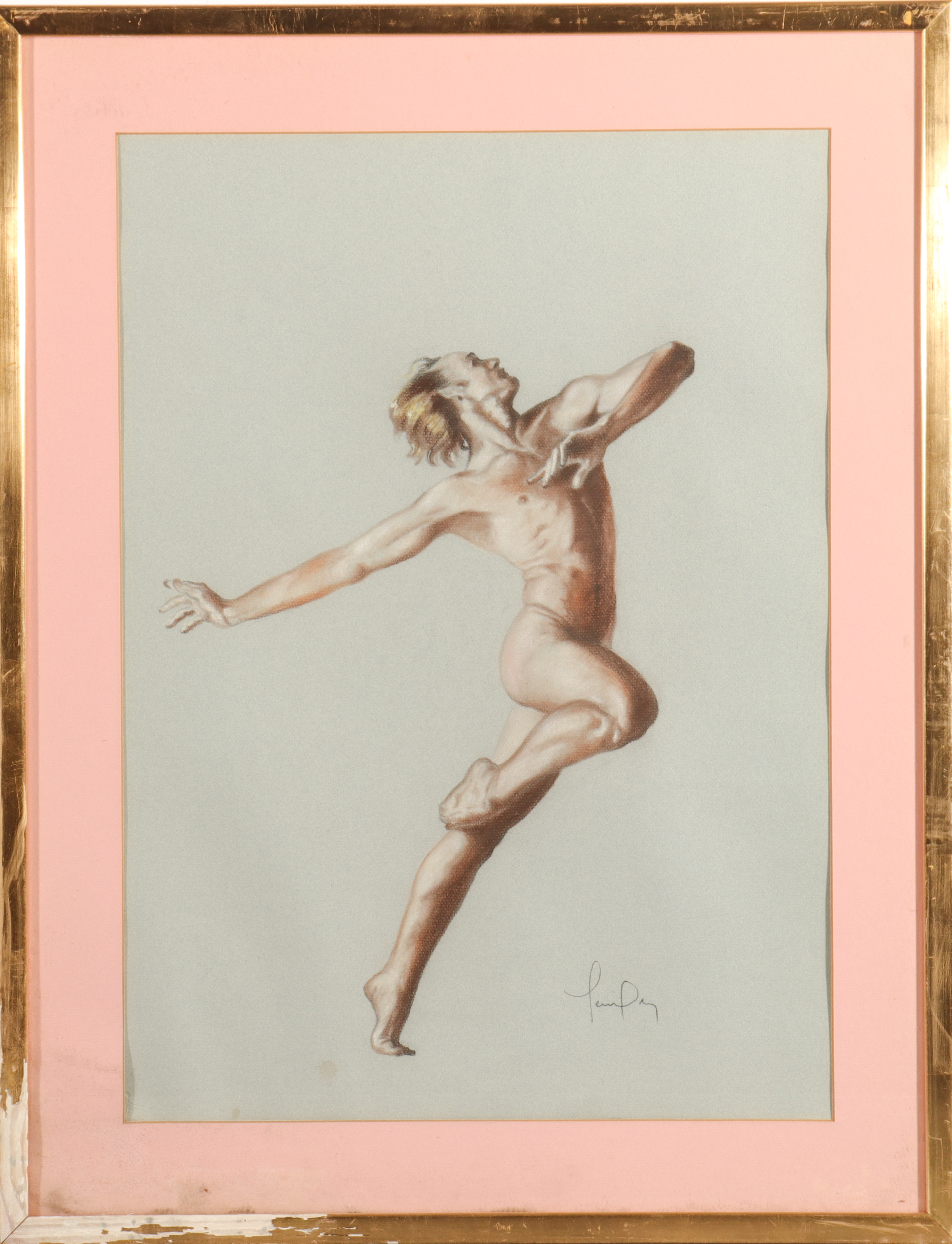 ILLEGIBLY SIGNED FIGURE STUDY PASTELS