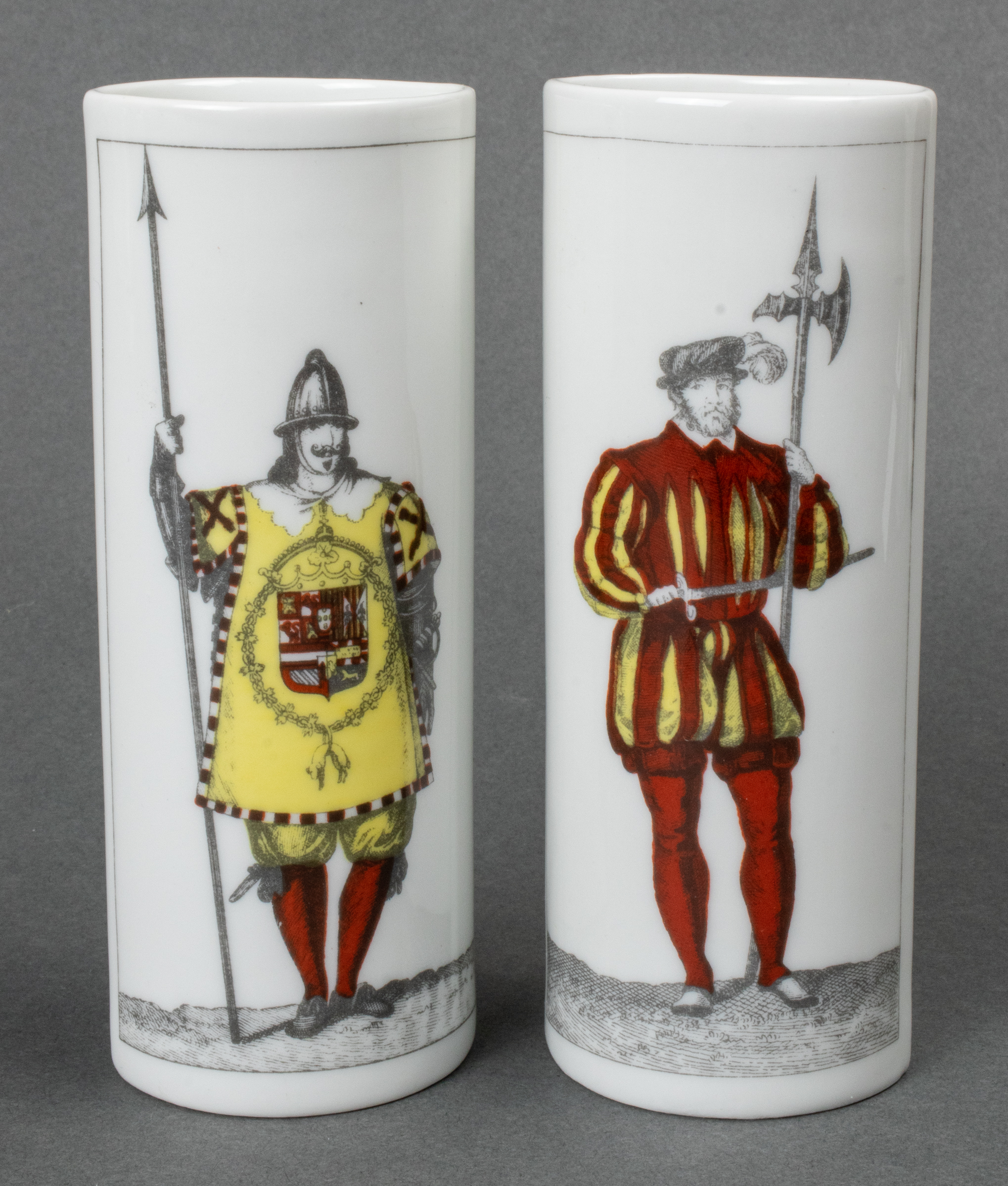 SPANISH BIDASOA PETITE PORCELAIN VASES,